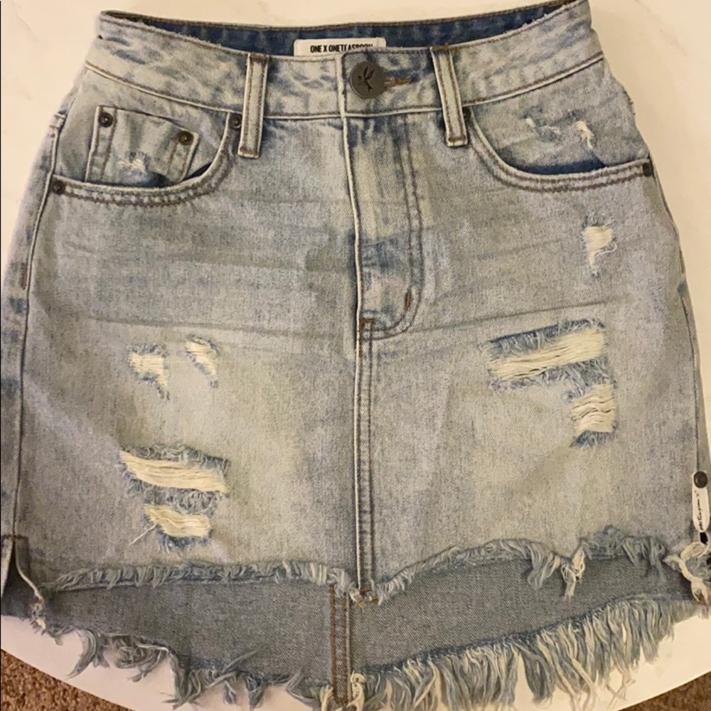 New OneTeaspoon jean skirt
